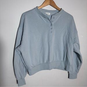 Light Blue Henley Sweatshirt